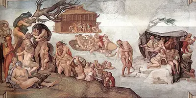 The Flood and Noahs Ark Michelangelo Painting